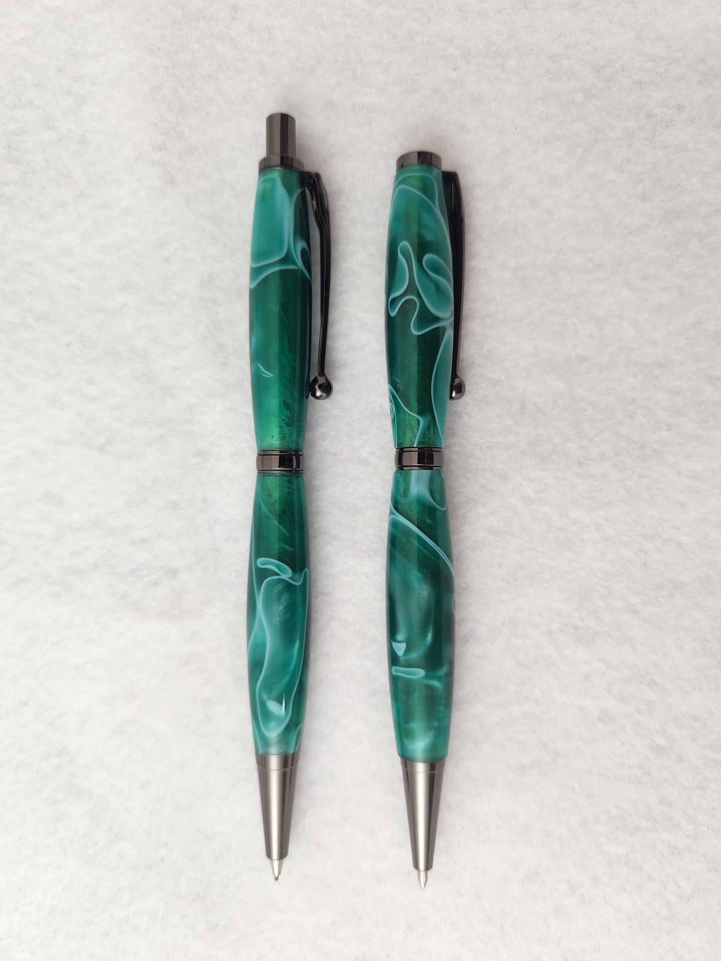 Ballpoint Pen and Mechanical Pencil Set - Green Acrylic