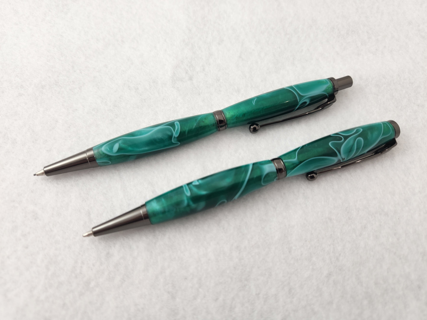 Ballpoint Pen and Mechanical Pencil Set - Green Acrylic