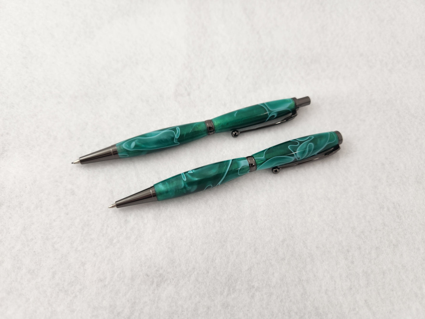 Ballpoint Pen and Mechanical Pencil Set - Green Acrylic