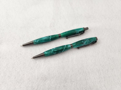 Ballpoint Pen and Mechanical Pencil Set - Green Acrylic