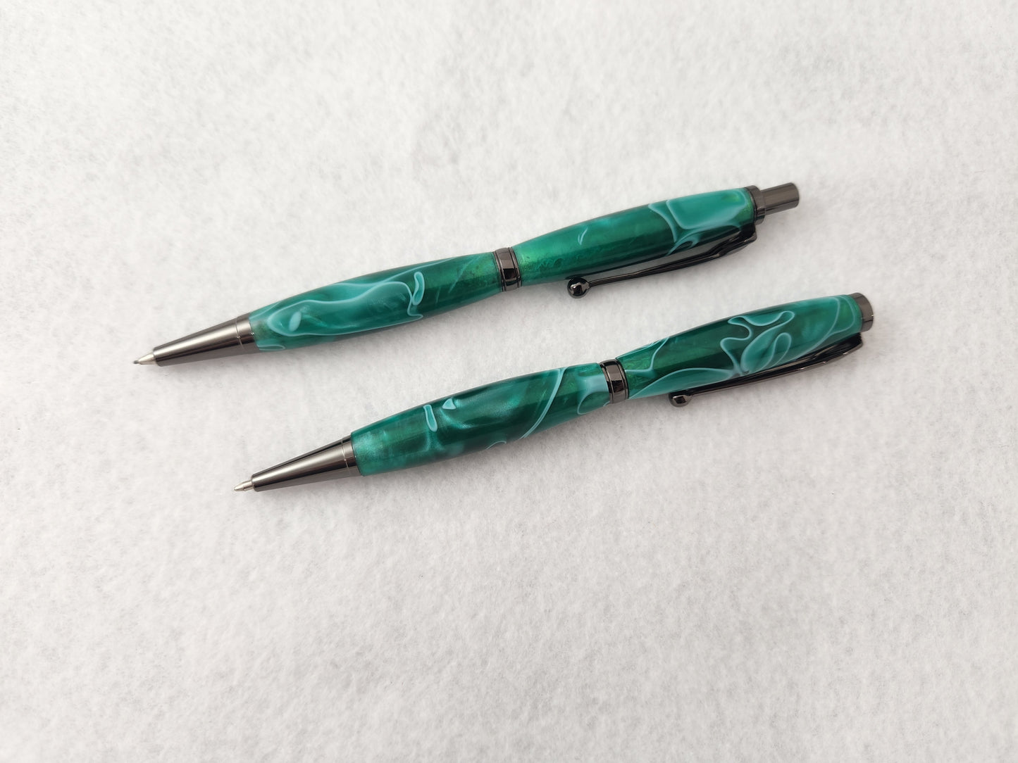 Ballpoint Pen and Mechanical Pencil Set - Green Acrylic